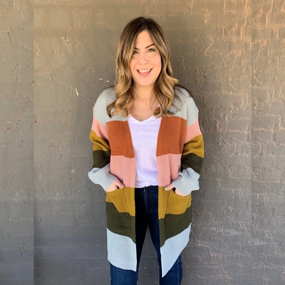 LAST ONE! Free Spirit Striped Cardi - Picture 2 of 4